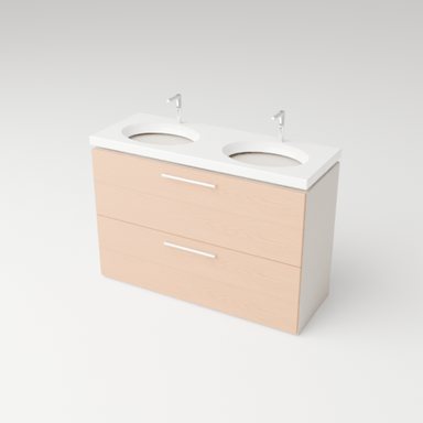 Double vanity unit, oak